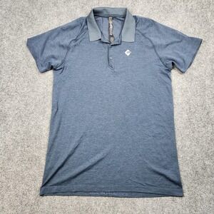 Lululemon Polo Shirt Mens Large Blue Short Sleeve Stretch Golf Performance